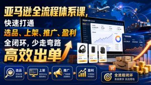 亚马逊全流程体系课,快速打通选品、上架、推广、盈利全闭环,少走弯路高效出单-第一资源库