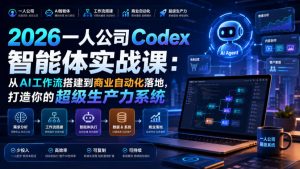 2026一人公司Codex智能体实战课:从AI工作流搭建到商业自动化落地,打造你的超级生产力系统-第一资源库