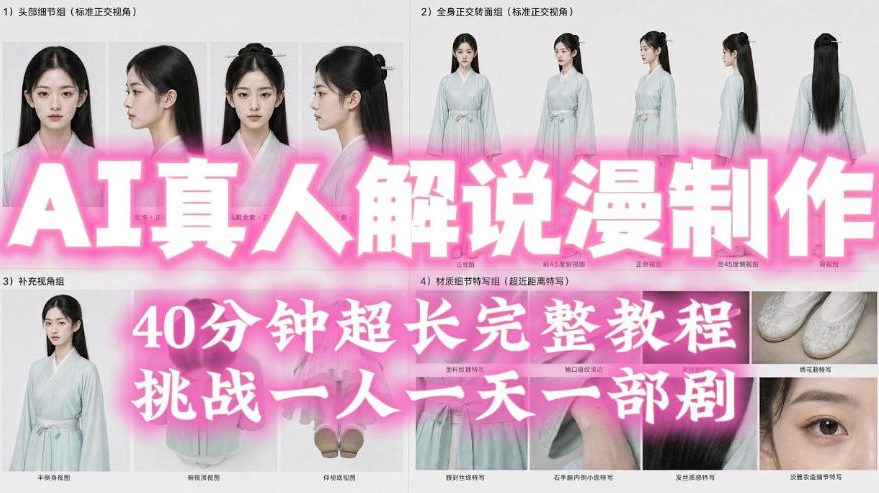 2026年AI真人解说漫剧自动批量化制作教程，40分钟超长完整，自动批量化制作，挑战一人一天一部剧！-多金部落-社群网课资源站