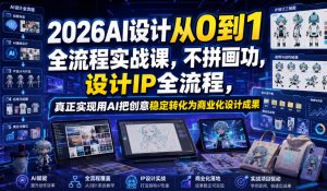 2026AI设计从0到1全流程实战课，不拼画功，设计IP全流程，真正实现用AI把创意稳定转化为商业化设计成果-第一资源库