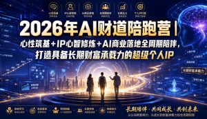 2026年AI财道陪跑营|心性筑基+IP心智修炼+AI商业落地全周期陪伴,打造具备长期财富承载力的超级个人IP-第一资源库