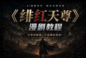 绯红天尊AI漫剧系统教程｜从零入门到精通，工具运用+剧本创作+爆款逻辑+提示词素材+镜头剪辑，全套爆款漫剧落地实战课-第一资源库