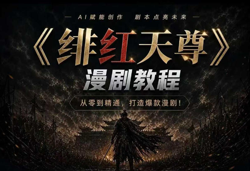 绯红天尊AI漫剧系统教程｜从零入门到精通，工具运用+剧本创作+爆款逻辑+提示词素材+镜头剪辑，全套爆款漫剧落地实战课-第一资源库