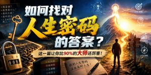 付费文章:如何找对人生密码的答案?这一篇让你比90%的大师还厉害!-第一资源库