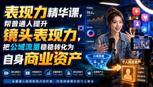 表现力精华课，帮普通人提升镜头表现力，把公域流量稳稳转化为自身商业资产-第一资源库
