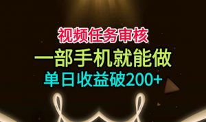 视频任务审核,一部手机就能做,简单上手,单日收益破200+【揭秘】-第一资源库