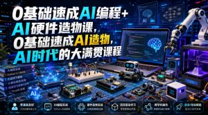 0基础速成AI编程+AI硬件造物课，0基础速成AI造物，AI时代的大满贯课程-第一资源库