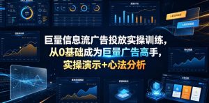 巨量信息流广告投放实操训练,从0基础成为巨量广告高手,实操演示+心法分析-第一资源库