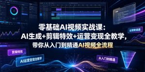 零基础AI视频实战课：AI生成+剪辑特效+运营变现全教学，带你从入门到精通AI视频全流程-第一资源库