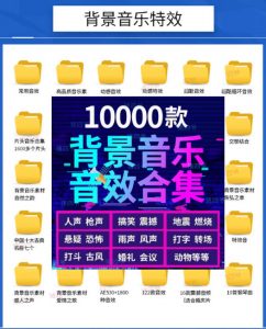 宝藏级音效素材包!10000+款背景音乐音效素材合集,自然片头婚礼会议常用音效包,分类清晰-第一资源库