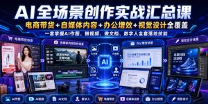 AI全场景创作实战汇总课|电商带货+自媒体内容+办公增效+视觉设计全覆盖,一套掌握AI作图、做视频、做文档、数字人全套落地技能-第一资源库