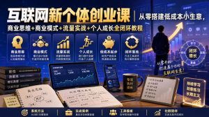 互联网新个体创业课|从零搭建低成本小生意,商业思维+商业模式+流量实战+个人成长全闭环教程-第一资源库