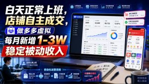 白天正常上班,店铺自主成交,做多多虚拟每月新增1-3W稳定被动收入【揭秘】-第一资源库