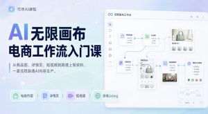 AI无限画布电商工作流入门课，从电商图片、详情页、带货视频到TK亚马逊产品上架模板实战,一套课程搞定-第一资源库