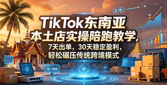 TikTok东南亚本土店实操陪跑教学，7天出单，30天稳定盈利，轻松碾压传统跨境模式（更新0819）-第一资源库