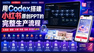 用Codex搭建小红书原创PPT的完整生产流程,从选品·提取·大纲·风格·生成·交付的九步法-第一资源库