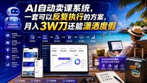 AI自动卖课系统,一套可以反复执行的方案,月入3W刀还能潇洒度假【原创双语字幕】-第一资源库