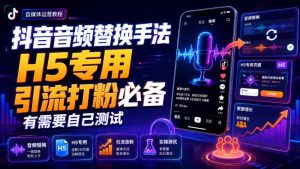抖音音频替换手法H5专用,引流打粉必备,有需要自己测试-第一资源库