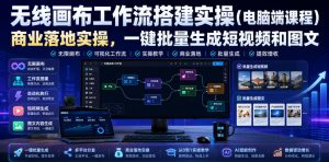 无线画布工作流搭建实操(电脑端课程),商业落地实操,一键批量生成短视频和图文-第一资源库