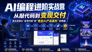 AI编程进阶实战营,从敲代码到变现交付,,真正实现从“会写代码”到“售卖AI产品盈利”的跨越-第一资源库