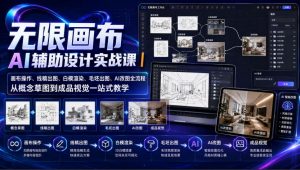无限画布AI辅助设计实战课|画布操作、线稿出图、白模渲染、毛坯出图、AI改图全流程,从概念草图到成品视觉一站式教学-第一资源库