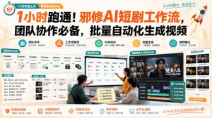 1小时跑通!邪修AI短剧工作流,团队协作必备,批量自动化生成视频-第一资源库