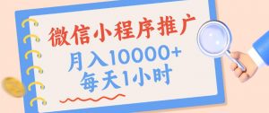 微信小程序推广，单日收益稳定300+，四种收入来源，实操简单的长期靠谱项目【揭秘】-第一资源库