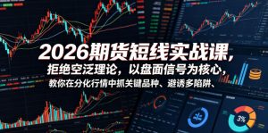 2026期货短线实战课,拒绝空泛理论,以盘面信号为核心,教你在分化行情中抓关键品种、避诱多陷阱(更新0711)-第一资源库