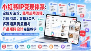 小红书IP变现体系：定位方法论、账号起号流程、合规引流、直播SOP、多赛道案例复盘与产品矩阵设计完整教学-第一资源库