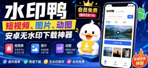 水印鸭–短视频/图片/动图无水印下载,更新支持抖音、快手,小红书,新增豆包、即梦ai、qq频道、视频号等共计20个平台-第一资源库