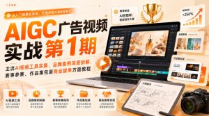 AIGC广告视频实战第1期,主流AI视频工具实操、品牌案例深度拆解、赛事参赛、作品集包装商业接单方面教程-第一资源库
