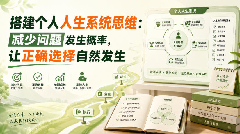 付费文章：搭建个人人生系统思维：减少问题发生概率，让正确选择自然发生-第一资源库