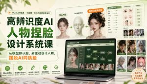 高辨识度AI人物捏脸设计系统课,从模型默认脸,到主动设计人物,摆脱AI同质脸-第一资源库