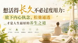 付费文章:想活得长久不必过度用力:放下内心执念,松弛通透才是人生最好的养生之道-第一资源库