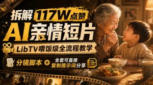 拆解117W点赞AI亲情短片，LibTV喂饭级全流程教学，分镜脚本+全套可直接复制提示词分享-第一资源库