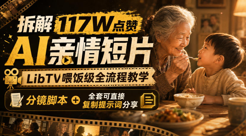 拆解117W点赞AI亲情短片，LibTV喂饭级全流程教学，分镜脚本+全套可直接复制提示词分享-第一资源库
