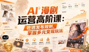 AI漫剧运营高阶课：吃透发布规则，掌握多元变现玩法-第一资源库