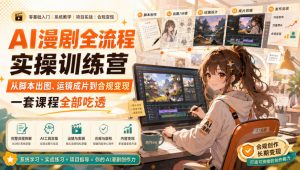 AI漫剧全流程实操训练营,从脚本出图、运镜成片到合规变现,一套课程全部吃透-第一资源库