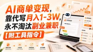 AI商单变现，靠代写月入1-3W，永不淘汰副业兼职【附工具指令】【揭秘】-第一资源库