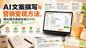 AI文案撰写与营销变现方法，用AI指令高效生成朋友圈、社群、发售文案-第一资源库
