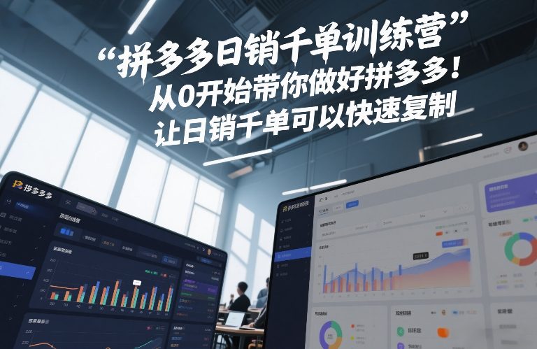 拼多多日销千单训练营，从0开始带你做好拼多多，让日销千单可以快速复制(更新26年8月)-第一资源库