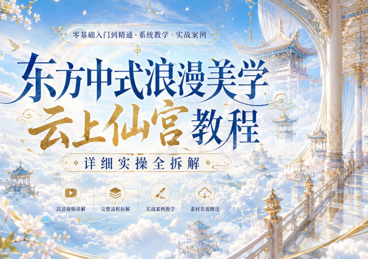 东方中式浪漫美学云上仙宫教程，详细实操全拆解-多金部落-社群网课资源站