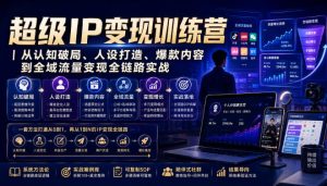 超级IP变现训练营|从认知破局、人设打造、爆款内容到全域流量变现全链路实战-第一资源库
