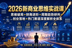 2026新商业思维实战课|思维破局+财商进阶+周期趋势研判+创业落地+热门赛道深度解析全体系-第一资源库
