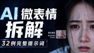 AI微表情拆解提示词合集,精准调控AI角色表情,可直接复用,0基础也能调出影视级表情变化-第一资源库