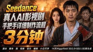 3分钟真人AI影视剧怎么做?SD 2.0手把手完整制作流程|Higgsfield 14天SD 2.0/2.5无限生成-第一资源库