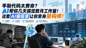 手敲代码太费命？AI帮你几天搞定数月工作量！这套AI编程课让你变身架构师！【原创双语字幕】-第一资源库
