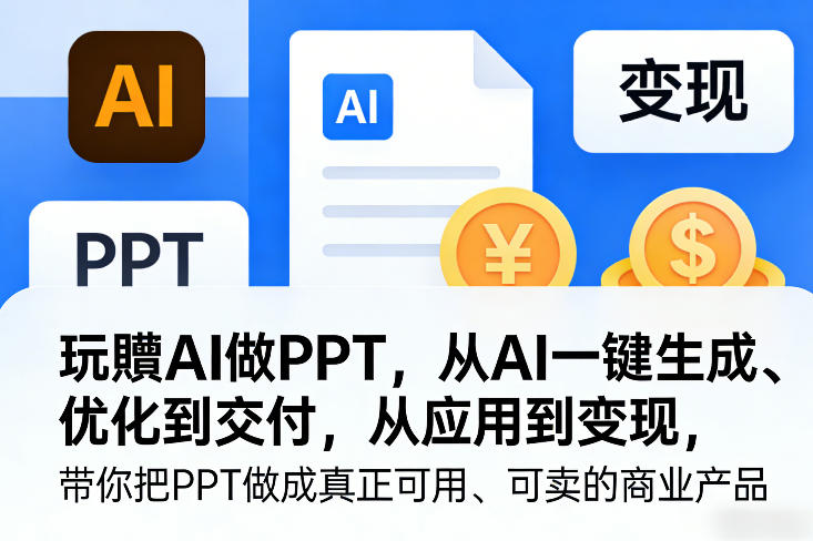 玩賺AI做PPT，从AI一键生成、优化到交付，从应用到变现，带你把PPT做成真正可用、可卖的商业产品（更新0904）-第一资源库