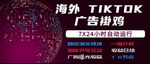 海外TikTok挂G流量变现，7X24自动运行，广告曝光收益，收益日结【揭秘】-第一资源库