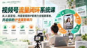 视频号流量闭环系统课，从人设定位、内容变现到IP影响力全链路落地，开启你的IP流量影响力-第一资源库